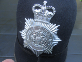 British Bobbyhelmet,  Lancashire Constabulary Engelse politie bobbyhelm.