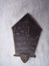 German tinnie, rally badge, Duitse tinnie, Gautreffen St.Jakob, frühling 1935.
