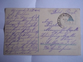 German postcard, Feldpost 1915.Duitse veldpostbrief patriotisch