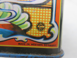 Blikken opdraai speeldoos, werkend jaren 50-60 Made in Western- Germany