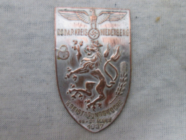 German tinnie, rally badge, Duitse tinnie, NSDAP Kreis Niederberg, Kreistagungswoche  15- 21 März 1937 without pin. zeldzame tinnie, helaas zonder pin kom je niet vaak tegen. mooi gemarkeerd.