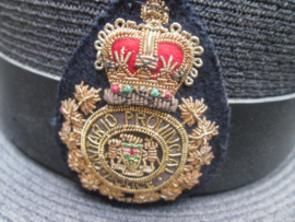 Canadian officer police hat of Ontario with embroided badge very rare. Canadese politie trooper hoed officier met geborduurd embleem van de politie van Ontario, moeilijk te vinden, hard to find. merk hoed Biltmore.
