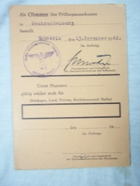 German document for the sport badge.Duitse oorkonde  Reichssportabzeichen. sport embleem
