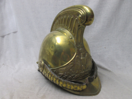 French helmet, Fire brigade M-1855 Franse brandweerhelm pompiers model 1855 met nog het originele binnenwerk. zeer nette staat.