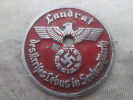 German lisence plate badge Duits embleem welke bevestigd werd op het nummerbord  Landrat  des kreises Lebusin Seelow ( Mark).