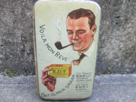 Tabacco tin with nice picture. EDT tabacco. Tabaksblikje voor pijp rokers mooie afbeelding EDT tabak.