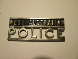 Police title West- Australian Police. Politie naamplaatje zonder speld.
