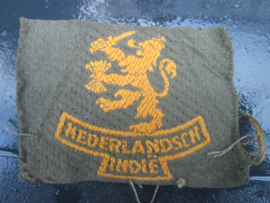 Dutch colonial sleeve badge. Nederlands mouwembleem Brabant Bont uit Heeze geweven Nederlandsch- Indie
