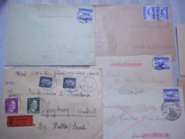 7 German covers with stamps. 7 Duitse enveloppe met stempels en zegels.