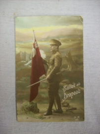 Romantic postcard, Romantische kaart met militaire afbeelding