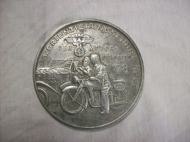 German medal in case, 1. Orientierungsfahrt 1937 NSKK Der motorstandarte 78. Duitse NSKK plaquette in doos.