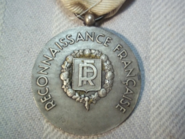 Franse zilveren medaille. RECONNAISSANCE  FRANCAIS.