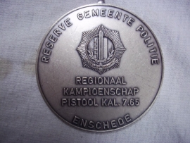 Dutch police medal. Nederlandse politie medaille Reserve gemeentepolitie pistool schieten Enschede
