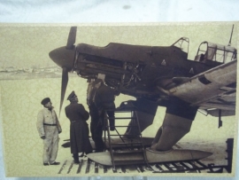 Original photograph was in East Germany Military Archive.Originele Luftwaffe foto Stuka JU 87 met DDR militair archief stempel Potsdam en Feldpost stempel