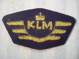 Dutch capbadge KLM pilot. Nederlands pet embleem KLM piloot, met gouddraad