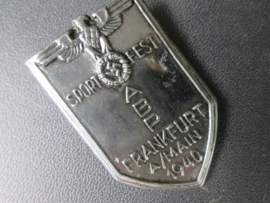 German tinnie, rally badge, Duitse tinnie, Sportfest. ABP. Polizei. Frankfurt am Main 1940.