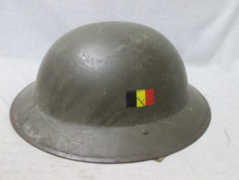 Belgium helmet British style Mk.II. Belgische helm, Engels model met vlag en binnenwerk ABBL gestempeld, zeer nette staat.