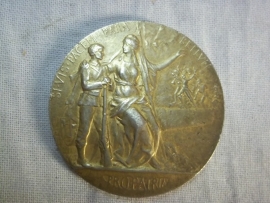Belgium plaque gilt, 3,5 cm. Belgische vuurvergulde penning, goed gedrag .