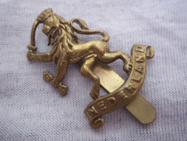 Dutch cap badge WW2 Prinses Irene Brigade Nederlands petembleem J.Gaunt LONDON. koper