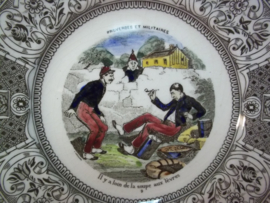 Frans bord met militaire afbeelding 1870-1918.