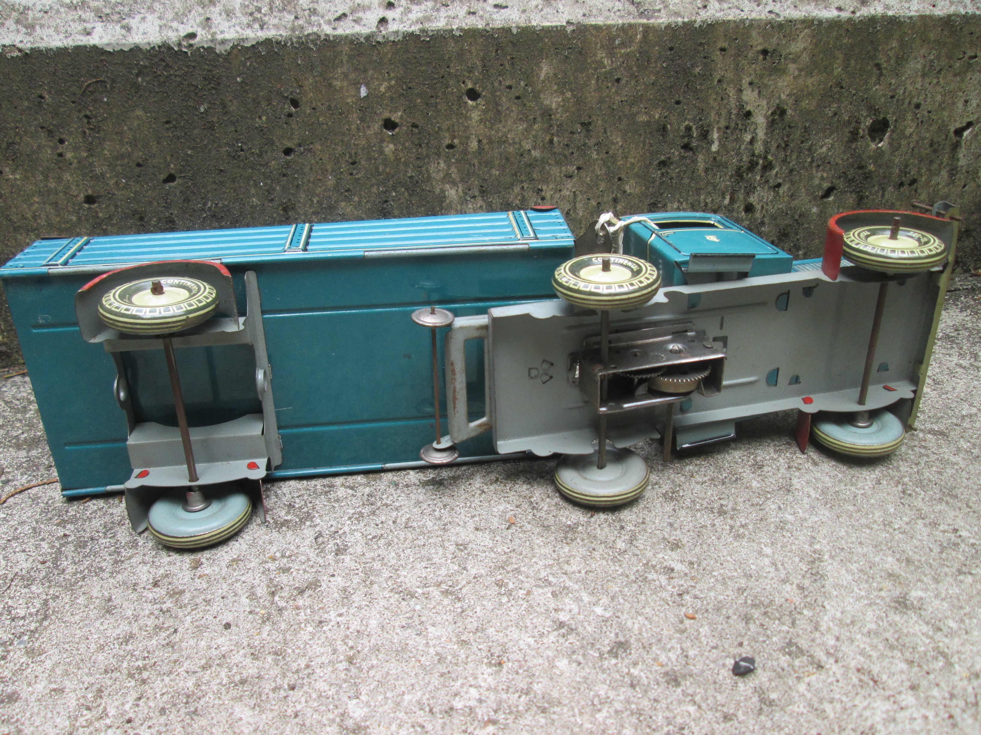German tin toy TIPPCO. Blikken speelgoed vrachtwagen Tippco made in Western  Germany, jaren 40/50 in een perfecte werkende staat