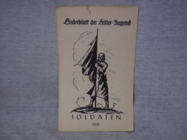 Duits Liederblatt der Hitler- Jugend, met decoratieve afbeelding. SOLDATEN.