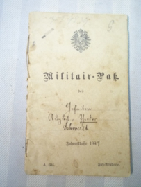 German militair ID book. Duits militair pas WO1