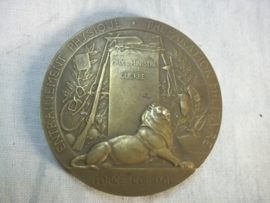 Belgium bronze plaque 5 cm. Belgische penning, voor goed gedrag prijspenning .
