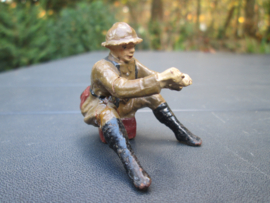 ELASTOLIN Belgium soldier. Belgische soldaat die een machinegeweer kan bedienen.