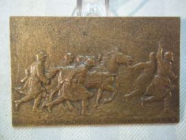 Austrian plaque, 1930, Osterreichisches bundesheer, maker is R.Marschall, schlussubung in Sieghartskirchen. Oostenrijkse penning met getrokken artilleriegeschut, zeer decoratief, TOP.