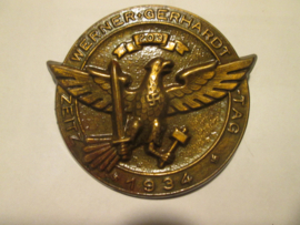 German tinnie, rally badge, Duitse tinnie, HJ- Hitler- Jugend Werner Gerhardt Tag Zeitz 1934 bann203. Leuke aparte HJ tinnie.