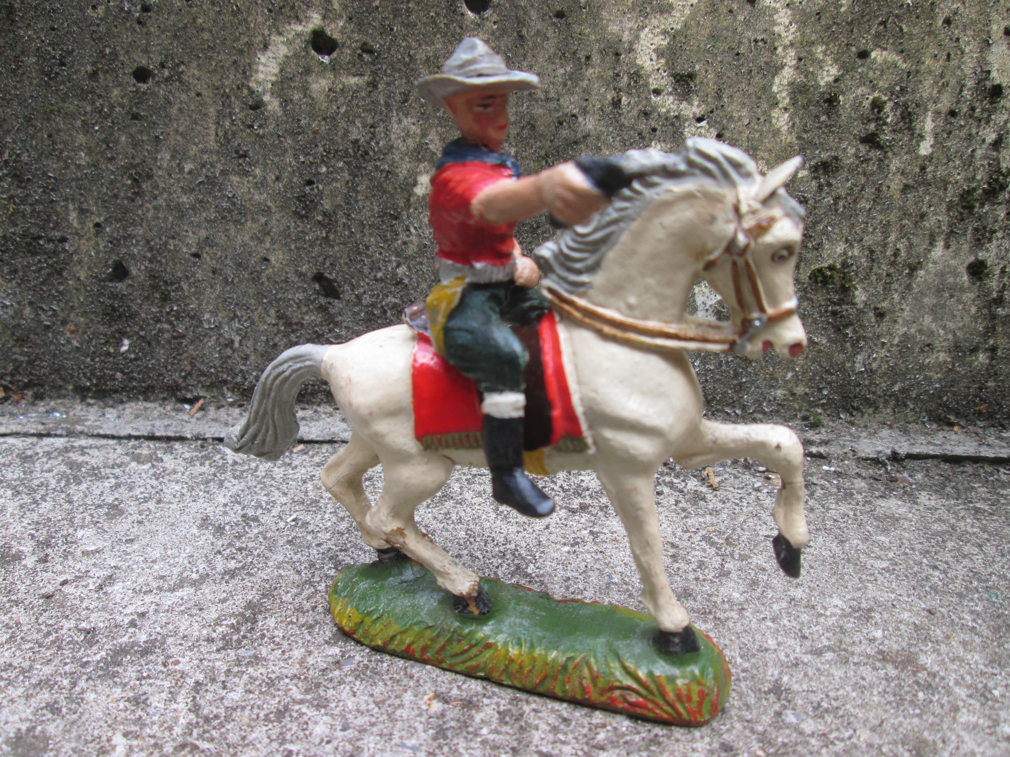 DURSO cowboy on horse with 1 revolver Durso cowboy op paard