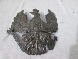 German badge for spikehelmet. Metalen helmembleem voor de Feldgrauen pickelhaube Pruisen.