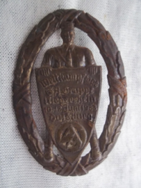 German tinnie, rally badge, Duitse tinnie Wettkampftage SA Gruppe Niederrhein 1938 Duisburg