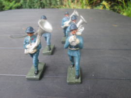 DURSO 6 French soldiers making music. 6 Franse soldaten drumband.