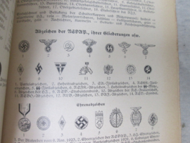 Book, boek SCLAG NACH. Een soort encyclopedie, uit de jaren 30-40 met veel militaire informatie. en tekeningen.