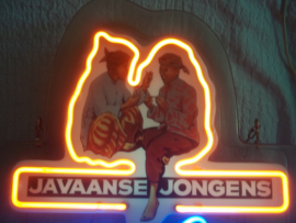 Lichtreclame Sigaretten, JAVAANSE JONGENS. Neon reclame 2 kleurig. zeer  zeldzaam.