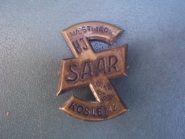 German H.J. Tinnie Saar Koblenz Westmark 1934. Duitse tinnie blik wolfsangel Hitlerjugend 1934.