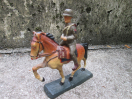 ELASTOLIN American soldier on horse. Amerikaanse soldaat op paard mint.