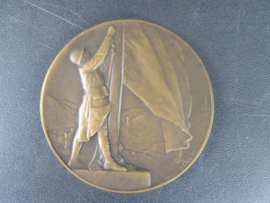 French SAAR medal. Bronzen Franse penning bezetting Saargebied 7 cm.