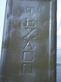 Blik TEXACO motor olie met originele bronzen sluitdop van Texaco, decoratief. Jaren 30-40