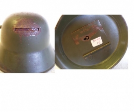 German helmet Mdl. 1916 as moneybox, RARE.Duitse blikken helm als spaarpot DRGM gestempeld, zeer zeldzaam, originele kleur, Duitse helm M-16 zeer gezocht item.