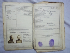 Belgium soldiers paybook 1921 Livret de mobilisation. Belgisch zakboekje met papieren. Jager te paard gebruikte staat