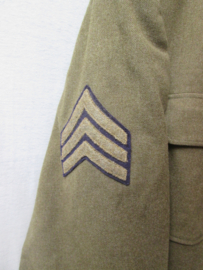 WW2 US Uniform, sergant infanterie eenheid, met mooi etiket en datum, bijzonder stuk