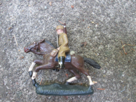 MB  //  NB  Belgium soldier on horse. Belgische soldaat op paard goede staat in opdracht gemaak door NB voor warenhuis. MB