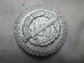Very rare German tinnie rally badge Duitse Tinnie, SA standarte.86. Eckernförde 2. Wehrkampftag, 27/28-8 - 1938. SA tinnie bijzonder stuk.