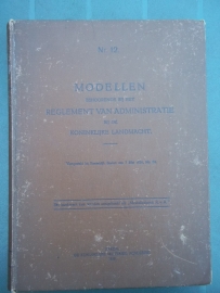 Boek KMA, met administratie brief modellen voor 1940, KMA modellenboek 1937