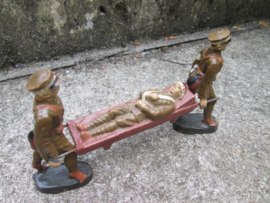 ELASTOLIN British medical corps Engelse rode kruis soldaten met brancard.