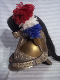 French helmet Gendarmerie au cheval, officer. very rare. Franse helm gedragen door de Franse gendarmerie te paard, Gendarmerie au cheval. dit is de officiers uitvoering, die je zelden tegen komt. in een perfekte staat.