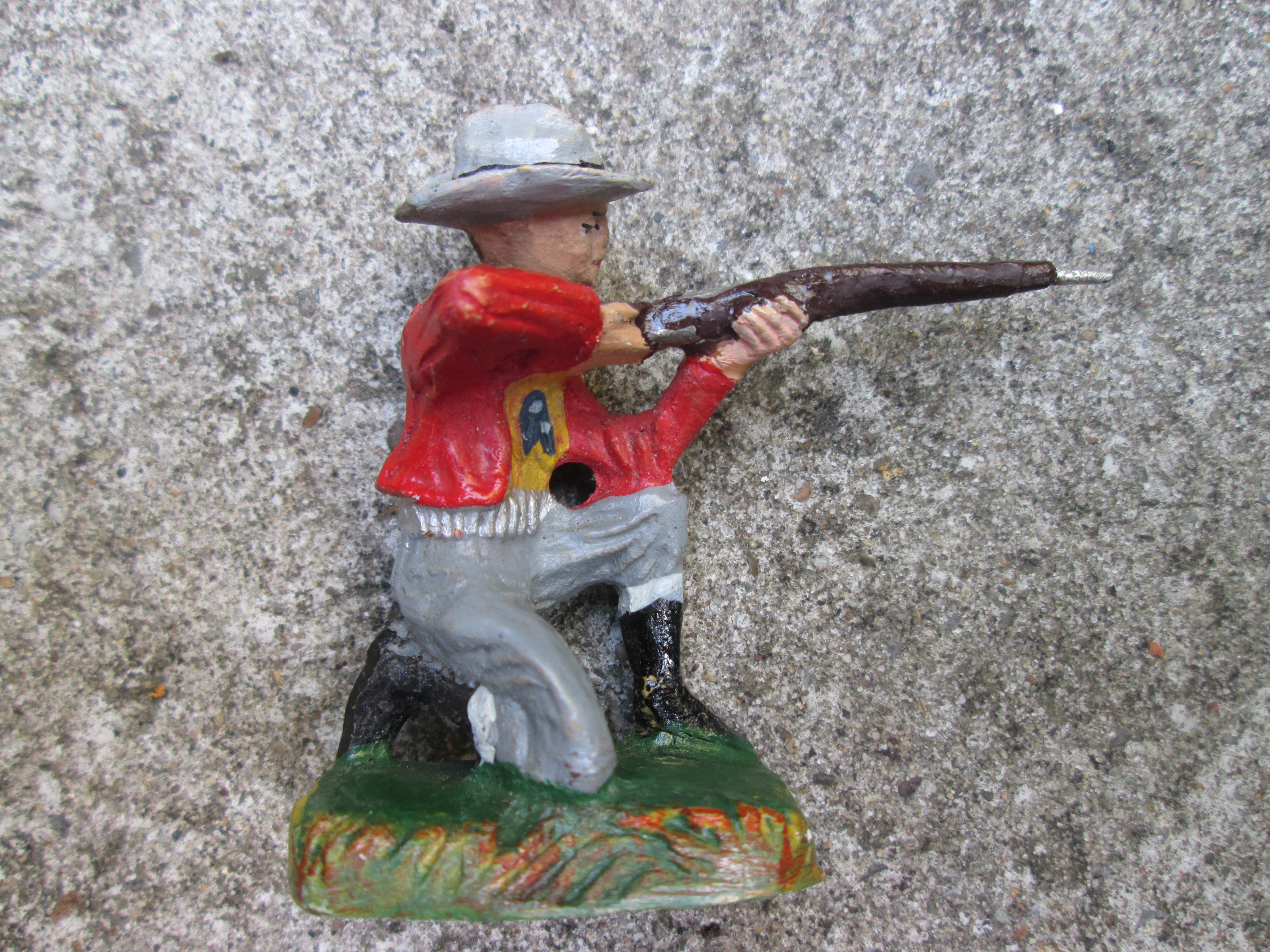 DURSO cowboy with rifle, cowboy knielend met geweer